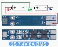 BMS 2S 8A 8.4В Контроллер заряда разряда Li-ion батарей